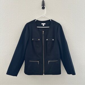 Charter Club Black Utility Jacket - Workwear Chic - 16W